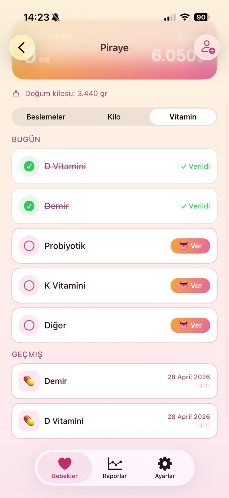 Vitamin takibi